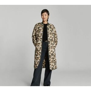 NWT Everlane ReNew Long Liner Camo Quilted Jacket XXS Zip Front Pockets Packable